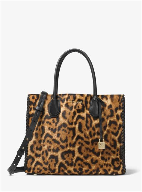 michael kors brooklyn leopard|Michael Kors Brooklyn Leopard Butterscotch Calfhair Tote Purse.